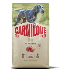 CARNILOVE True Fresh Dog Duck Adult Large Breeds 3 x 4 kg – sausas pašaras su šviežia antiena suaugusiems didelių veislių šunims