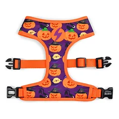 Dashi Pumpkin Neo Mesh petnešos - nepatraukiamos, dvipusės šuns petnešos su Helovino moliūgų raštu, XL — 3 nuotrauka