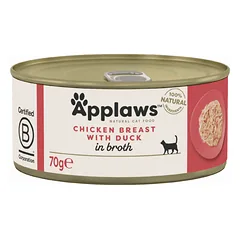 Applaws Cat Chicken Duck papildas katėms su vištiena ir antiena sultinyje, 70 g