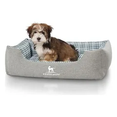 Knuffelwuff Hundebett Lennard aus Velours mit Karomuster