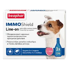 Beaphar Immo Shield Line-on Dog Small 3x1,5 ml — 1 nuotrauka
