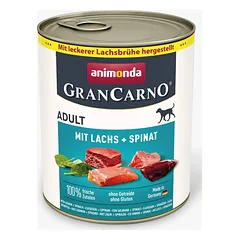 Animonda GranCarno Adult: konservai šunims su lašiša, praturtinta špinatais, 800 g — 3 nuotrauka
