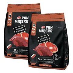 PAN MIŠKO Jautiena su elniais katėms traškučiai M 2x400 g