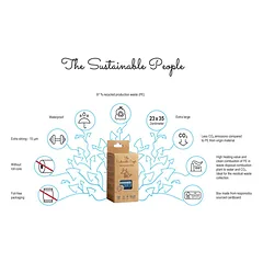 THE SUSTAINABLE PEOPLE  perdirbto plastiko maišeliai ekskrementams be rankenų, 230x330 mm, 120 vnt — 5 nuotrauka