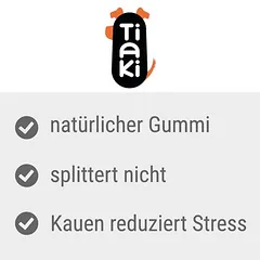 TIAKI guminis kaulas, žaislas šunims, L 15 x B 4,5 x H 3,5 cm — 3 nuotrauka