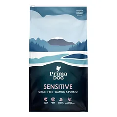 PrimaDog Adult Salmon & Potato begrūdė sausas pašaras suaugusiems alergiškiems šunims su lašiša ir bulvėmis, 10 kg