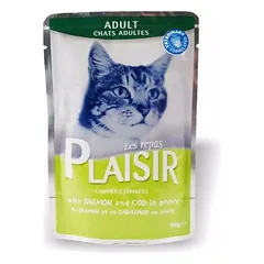 Plaisir cat lašiša & menkė maišelis 100 g