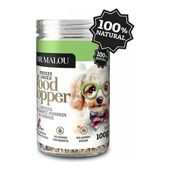 Dr Malou Dog liofilizuotas priedas su vištiena, morkomis, moliūgu ir kopūstais, šunims 100 g — 3 nuotrauka