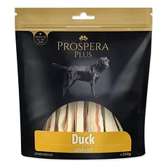 Prospera Plus Duck Meat Sandwich ančių mėsos ir menkių skanėstai šunims, 230 g