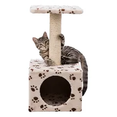 TRIXIE Junior Zamora draskyklė stulpas su būda, 60cm, smėlio su letenomis