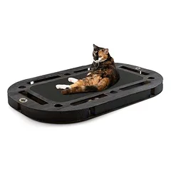 Canadian Cat Company kačių žaidimų aikštelė PLAYPLATE su draskymo kartonu, L 85 x B 54 x H 5.8 cm – dydis XL / tamsiai pilka, medžio raštu — 5 nuotrauka