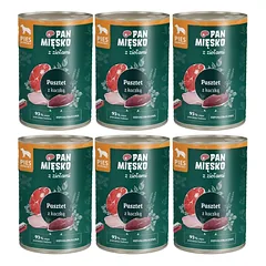 PAN MIĘSKO su žolelėmis Paštetas su antis šunims 6x400 g