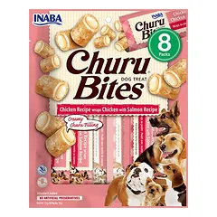 Churu Bites skanėstas šunims su vištiena ir lašiša, suktinukai, 8 vnt.