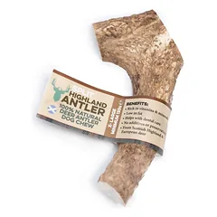 Perpjautas elnio ragas šunims – Split Highland Antler – XL dydis 120+ g — 2 nuotrauka