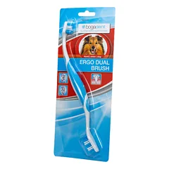 BOGADENT ERGO DUAL BRUSH DOG dvigubas dantų šepetėlis šunims, 1 vnt.