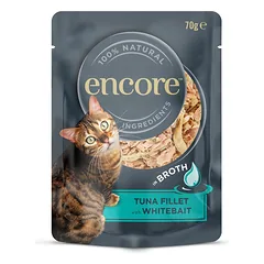 ENCORE Cat Tuna Fillet with Whitebait in Broth tunas su białorybą sultinyje 70 g