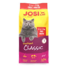 JosiCat Sterilised Classic maistas sterilizuotoms katėms, 15+3 kg