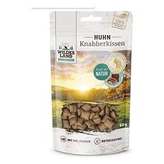 WILDES LAND Nibble pillow chicken traškūs skanėstai su įdaru katėms su vištiena, 50 g nuotrauka