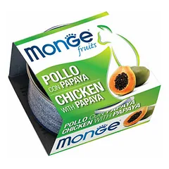 Monge Fruits Adult vištienos gabaliukai su papaja, drėgnas maistas katėms 80 g