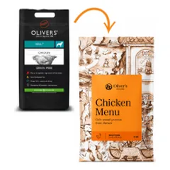 Oliver's Chicken Grain Free Medium sausas maistas šunims - Pet24