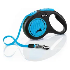 Flexi Neon M (tape) 5 m, blue - dog leash parduotuvėje kika.lt