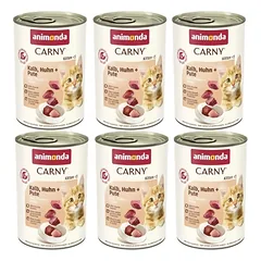 ANIMONDA Cat Carny Kitten skonis: jautienos, veršienos ir paukštienos 6x400g 