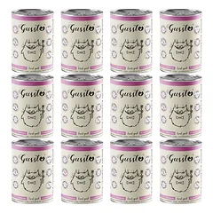 GUSSTO Cat Fresh Goat 12 x 400 g – šlapias maistas katėms su ožkiena
