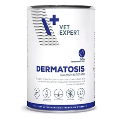 VetExpert VD Dog Dermatosis su lašiša ir bulvėmis, veterinarinis maistas šunims 400 g parduotuvėje vetprekes.lt
