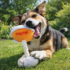Beeztees žaislas šunims Pawtini, oranžinis/baltas, L 18 x B 13 x H 12 cm — 2 nuotrauka