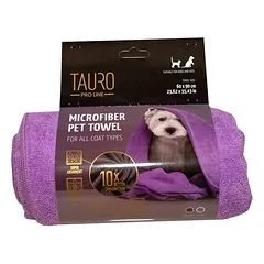 Tauro Pro Line augintinių mikropluošto rankšluostis, 60x90 cm, violetinis — 1 nuotrauka