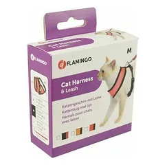 Flamingo Harness with leash Harms Black & Red 110x10cm