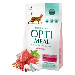 OPTIMEAL™ Visavertis pašaras suaugusioms katėms su dideliu veršienos kiekiu, 1,5 kg