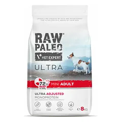 VetExpert Raw Paleo Ultra Mini Adult su jautiena, sausas maistas šunims 8 kg