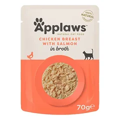 APPLAWS Cat Adult Pouch Chicken with Salmon vištienos krūtinėlė su lašiša sultinyje 70 g