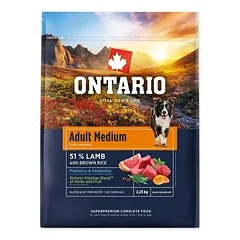 Ontario Dog Adult Medium Lamb and Brown Rice 2,25 kg