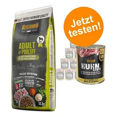 Belcando Adult Kombi-Paket: 12, 5 kg Trockenfutter Getreidefrei + 12 x 800 g Super Premium