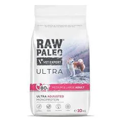Raw Paleo Vet Expert Ultra Adult Medium & Large Pork sausas maistas vidutinių ir didelių veislių šunims, 10 kg