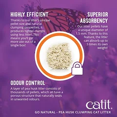 Catit Go Natural Tofu Lavender kačių kraikas 5.6 kg — 4 nuotrauka