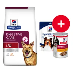 HILL'S Prescription Diet i/d Activ Biome Digestive Care Chicken Dog 12 kg šunims su jautria virškinimo sistema + skanėstai DOVANŲ