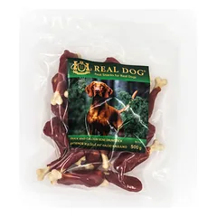 Antienos kulšelė ant kalcio kauliuko REAL DOG Snacks 500g