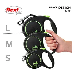 Flexi Black Design juostinis, žalias pavadėlis šunims, L, 5 m — 4 nuotrauka