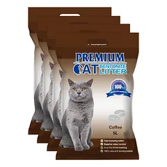 Premium Cat Clumping Bentonite kraikas - kava katėms 4x5L