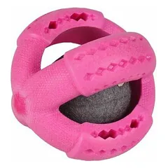 Flamingo dog toy FOAM DINA TENNIS RASPBERRY SCENT PINK 11CM