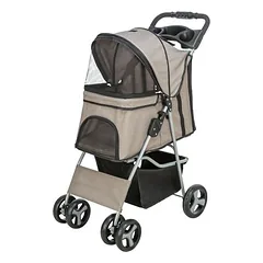 Trixie keturratis vežimėlis šunims iki 15 kg, pilka, 47 × 100 × 80 cm — 2 nuotrauka