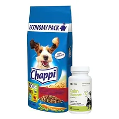 CHAPPI 13,5 kg - sausas maistas šunims su jautiena, paukštiena ir daržovėmis + LAB-V Calm Support - streso ir elgesio sutrikimų simptomų palaikymas 45 kapsulės