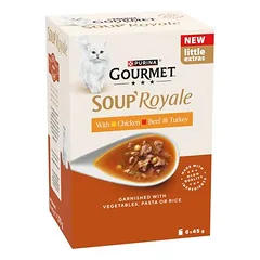 Gourmet Megapack Soup Royale, drėgnas maistas katėms 24 x 45 g — 2 nuotrauka