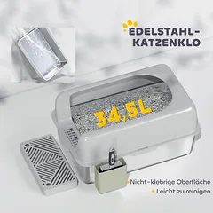 Katinų tualetas šviesiai pilkas — 5 nuotrauka