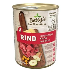 Betty's Landhausküche Dog konservai 6 x 400 g, drėgnas maistas šunims, Antiena ir amarantas — 3 nuotrauka