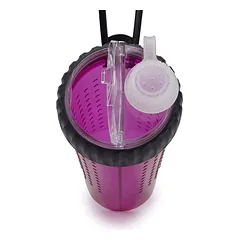 Dexas Snack - Duo Pet Bottle - dual-chamber bottle for food and water, with a silicone bowl, Niebieski — 3 nuotrauka