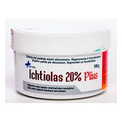 Ruvera Ihtiola tepalas 20% (Ichtiolas Plus) tepalas nuo uždegimų ir odos ligų šunims, katėms, graužikams, arkliams, 100 g